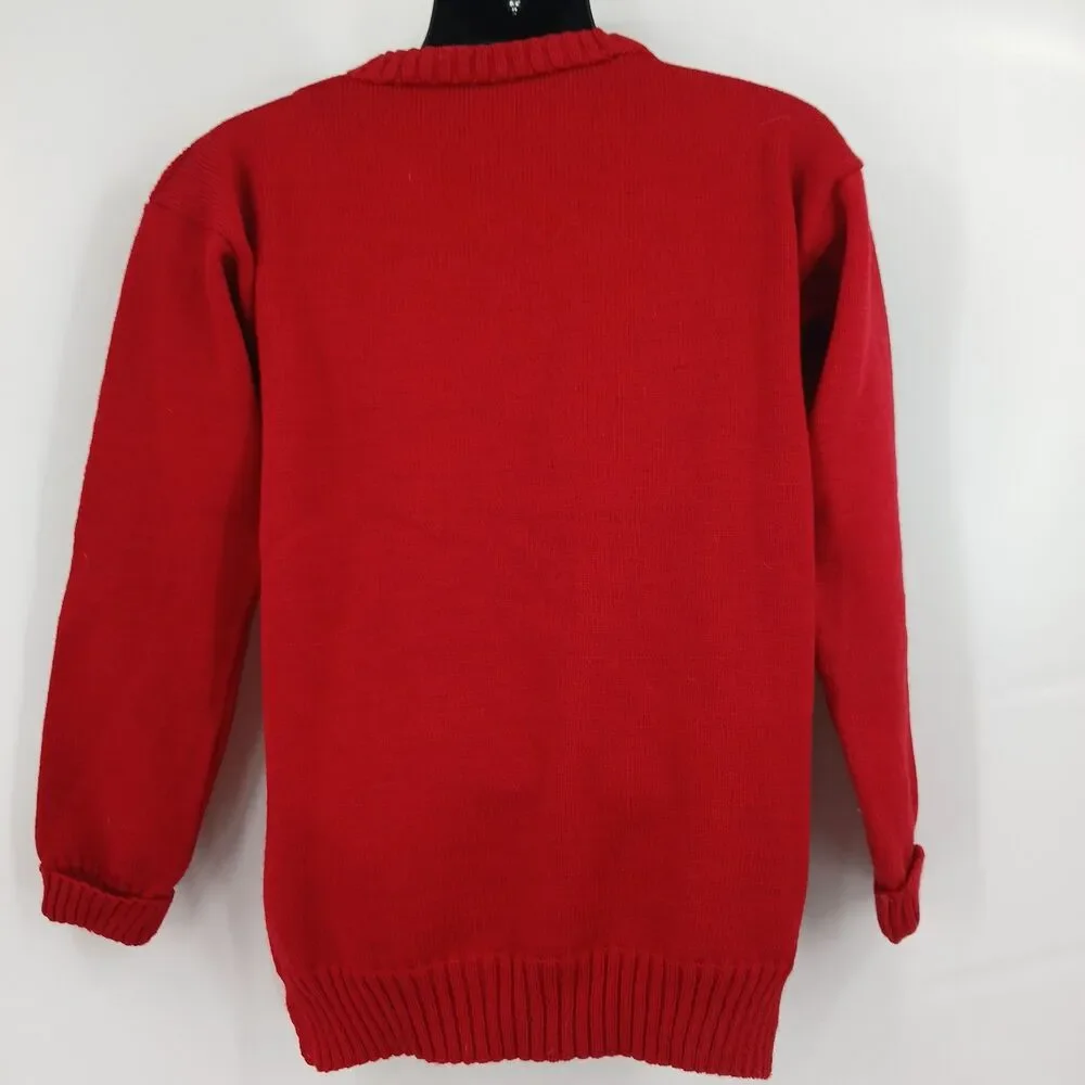 Mens vintage oiled wool red knit sweater size large dodo bird 70's style science